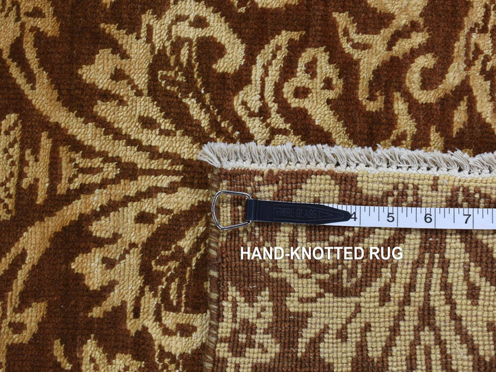 2'6" x 7'9" New Hand Knotted Brown Wool & Silk Runner Oriental Rug - MOA10287210