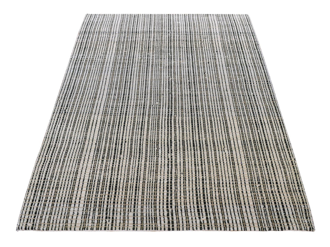 4'0" x 5'10" New Hand Knotted Green Wool Rectangle Oriental Rug - MOA10287214