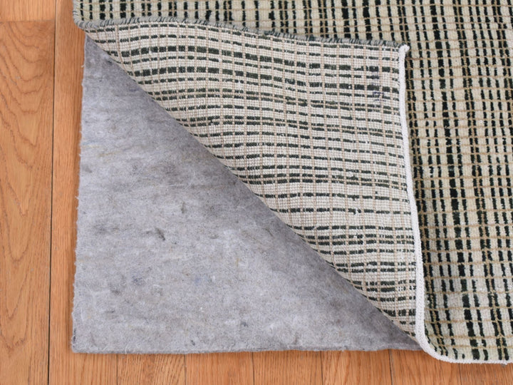 4'0" x 5'10" New Hand Knotted Green Wool Rectangle Oriental Rug - MOA10287214