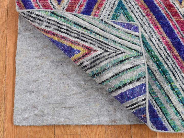 4'0" x 6'2" New Hand Knotted Pink Wool & Silk Rectangle Oriental Rug - MOA10287215