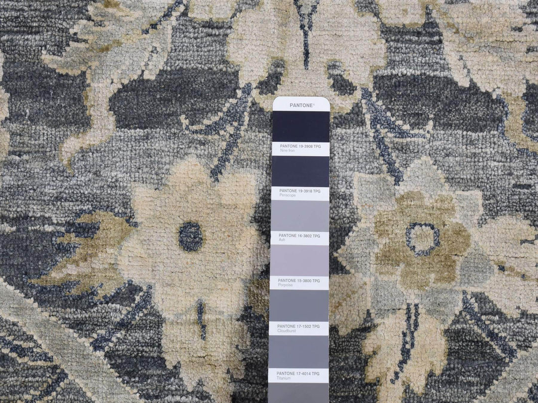 4'0" x 6'3" New Hand Knotted Grey Wool & Silk Rectangle Oriental Rug - MOA10287219