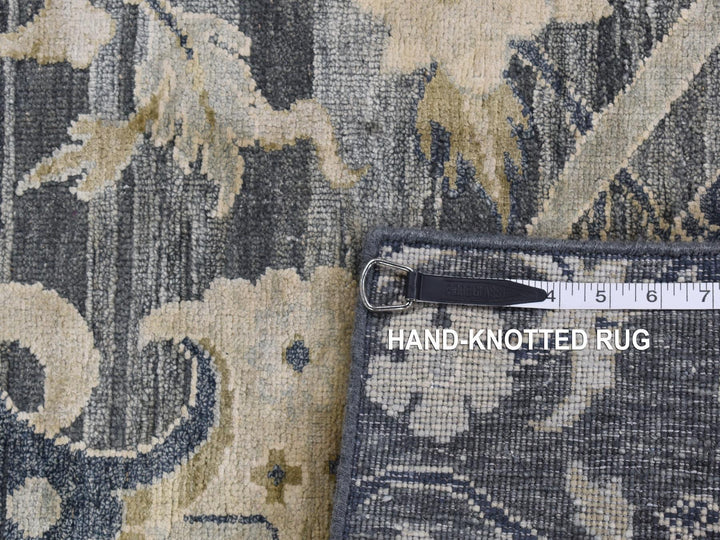 4'0" x 6'3" New Hand Knotted Grey Wool & Silk Rectangle Oriental Rug - MOA10287219
