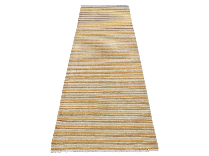 2'7" x 8'6" New Hand Knotted Beige Wool Runner Oriental Rug - MOA10287241