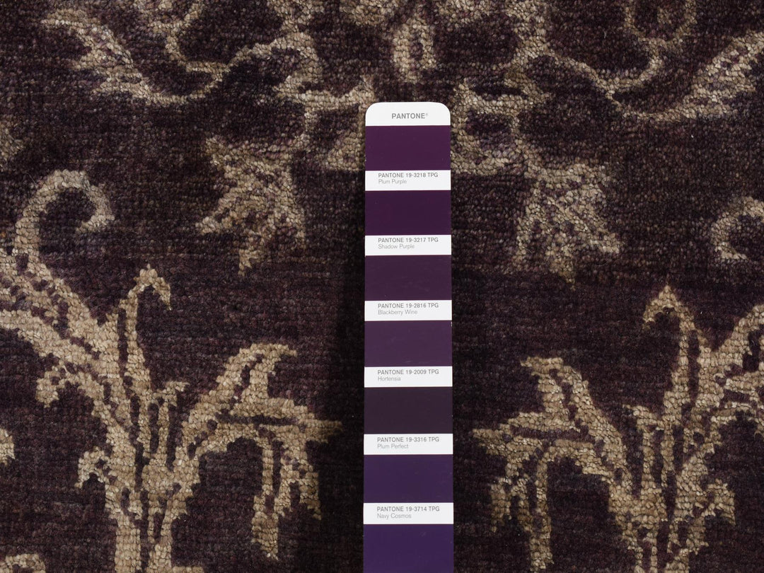 2'5" x 9'8" New Hand Knotted Brown Wool & Silk Runner Oriental Rug - MOA10287251