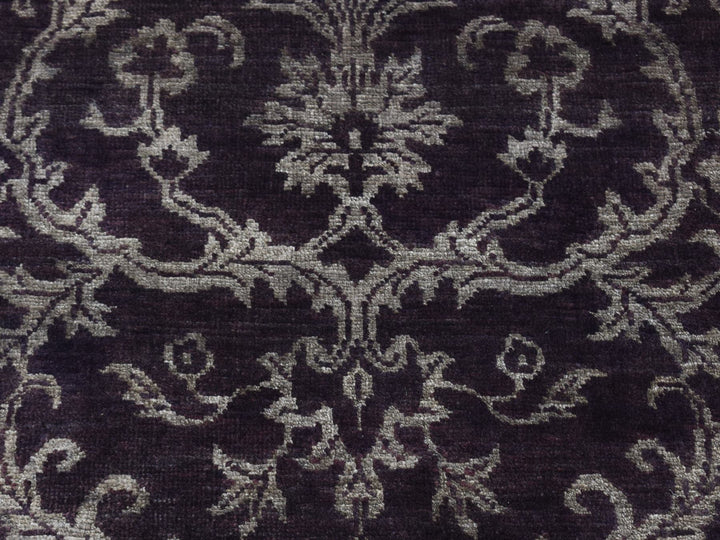 2'5" x 9'8" New Hand Knotted Brown Wool & Silk Runner Oriental Rug - MOA10287251