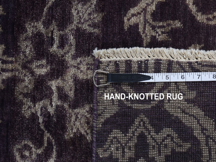 2'5" x 9'8" New Hand Knotted Brown Wool & Silk Runner Oriental Rug - MOA10287251