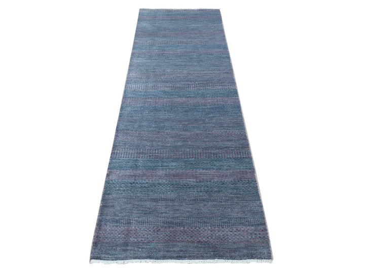2'7" x 8'10" New Hand Knotted Green Wool & Silk Runner Oriental Rug - MOA10287257