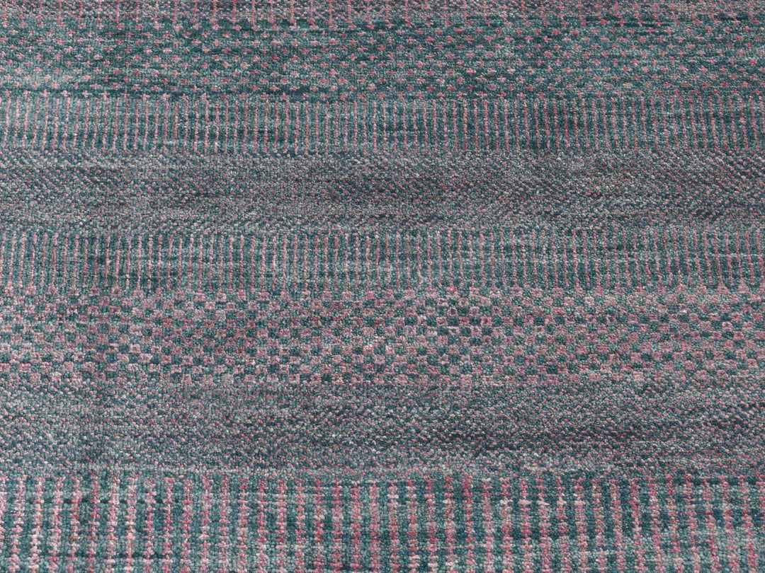2'7" x 8'10" New Hand Knotted Green Wool & Silk Runner Oriental Rug - MOA10287257