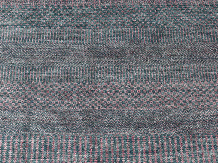 2'7" x 8'10" New Hand Knotted Green Wool & Silk Runner Oriental Rug - MOA10287257