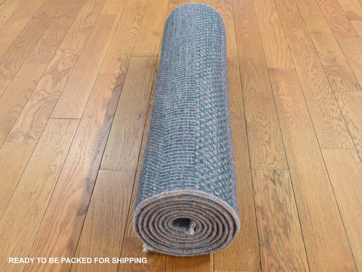 2'7" x 8'10" New Hand Knotted Green Wool & Silk Runner Oriental Rug - MOA10287257