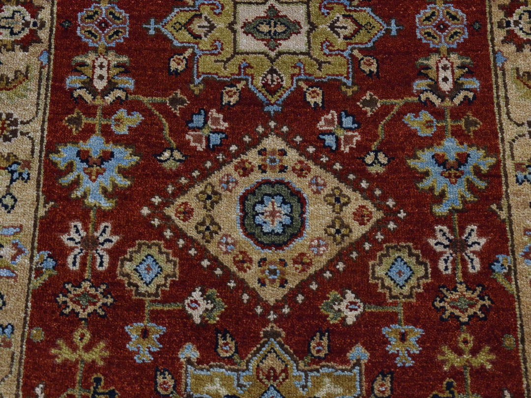 2'9" x 9'9" New Hand Knotted Red Wool Runner Oriental Rug - MOA10287275