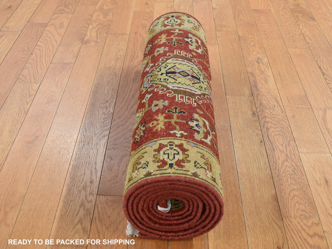 2'9" x 9'9" New Hand Knotted Red Wool Runner Oriental Rug - MOA10287275