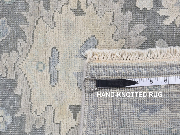 2'6" x 10'2" New Hand Knotted Grey Wool & Silk Runner Oriental Rug - MOA10287287