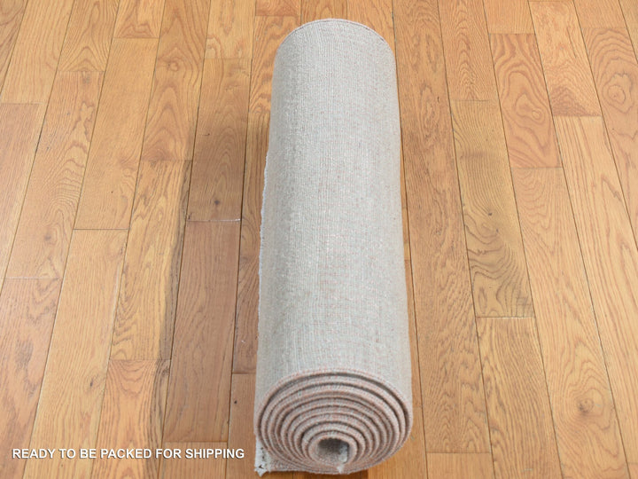 2'7" x 11'3" New Hand Knotted Pink Wool & Silk Runner Oriental Rug - MOA10287302