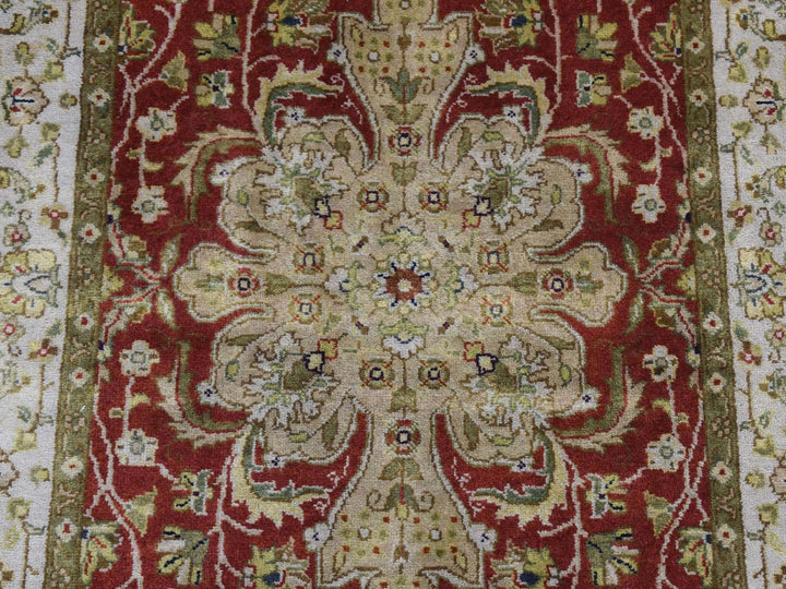 2'4" x 11'5" New Hand Knotted Red Wool Runner Oriental Rug - MOA10287305