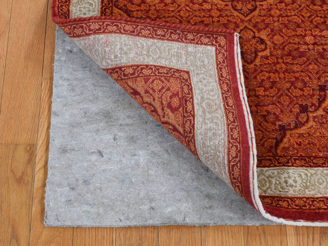 2'9" x 11'10" New Hand Knotted Orange Wool Runner Oriental Rug - MOA10287308
