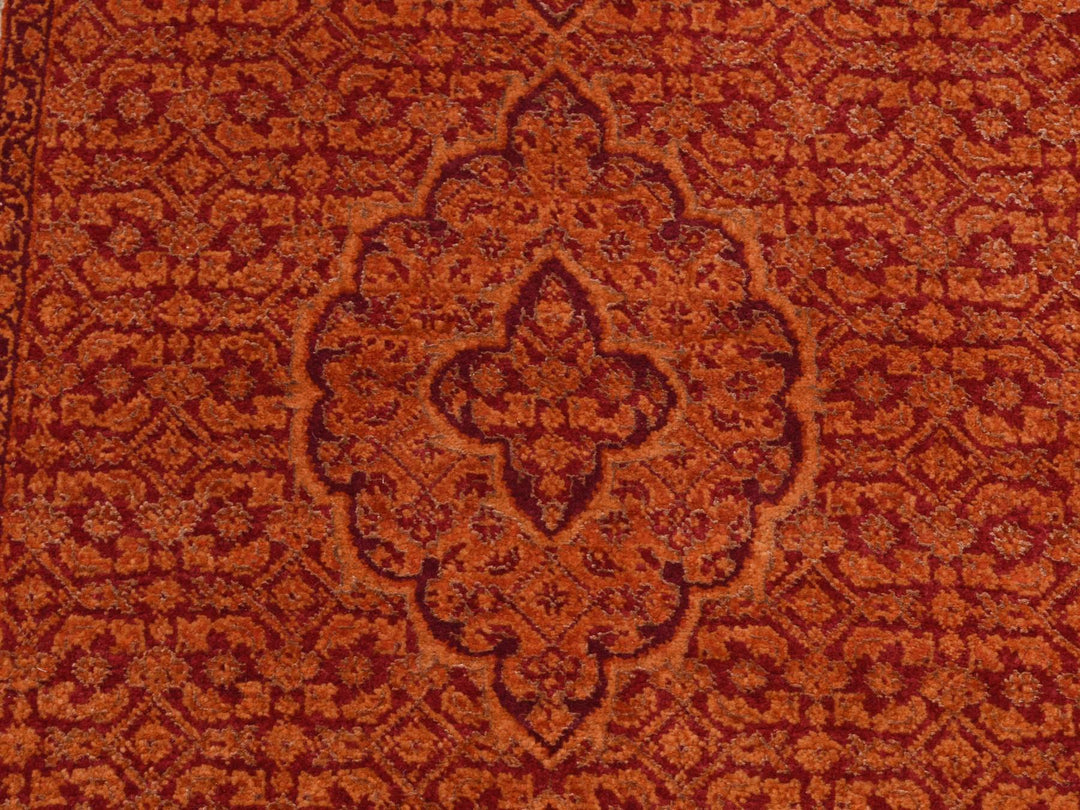 2'9" x 11'10" New Hand Knotted Orange Wool Runner Oriental Rug - MOA10287308