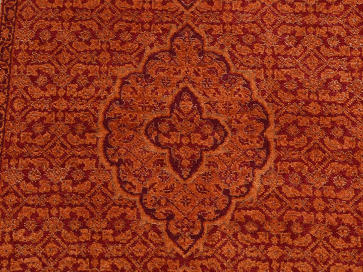 2'9" x 11'10" New Hand Knotted Orange Wool Runner Oriental Rug - MOA10287308