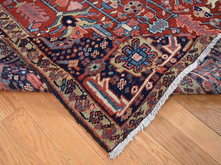9'4" x 12'10" Vintage Hand Knotted Red Wool Rectangle Oriental Rug - MOA10287310