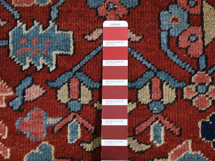 9'4" x 12'10" Vintage Hand Knotted Red Wool Rectangle Oriental Rug - MOA10287310