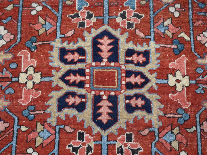 9'4" x 12'10" Vintage Hand Knotted Red Wool Rectangle Oriental Rug - MOA10287310