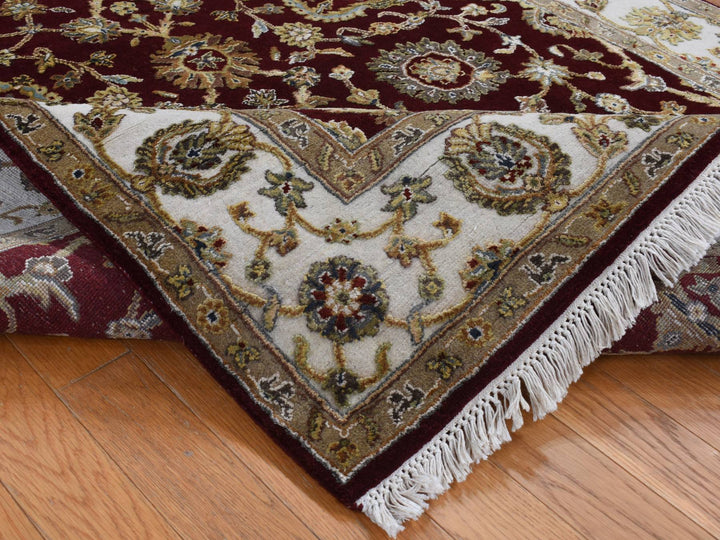 5'1" x 7'1" New Hand Knotted Red Wool & Silk Rectangle Oriental Rug - MOA10287320