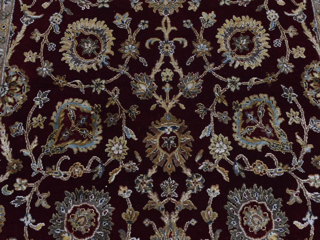 5'1" x 7'1" New Hand Knotted Red Wool & Silk Rectangle Oriental Rug - MOA10287320