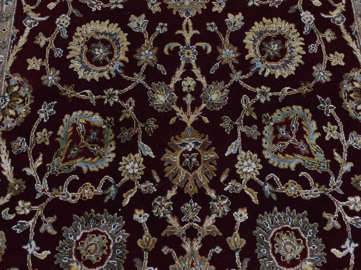 5'1" x 7'1" New Hand Knotted Red Wool & Silk Rectangle Oriental Rug - MOA10287320