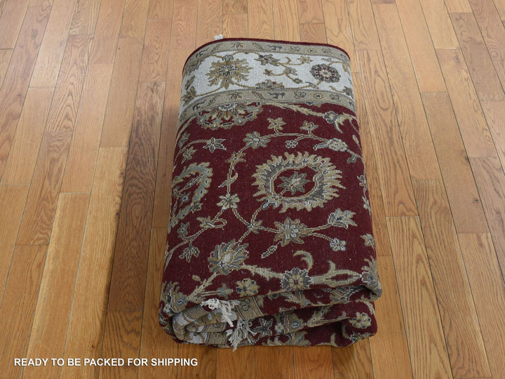 5'1" x 7'1" New Hand Knotted Red Wool & Silk Rectangle Oriental Rug - MOA10287320