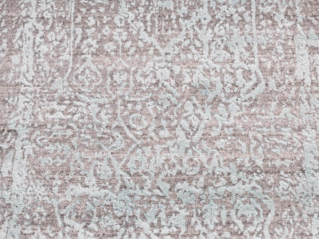 2'6" x 5'8" New Hand Knotted Green Wool & Silk Runner Oriental Rug - MOA10287329