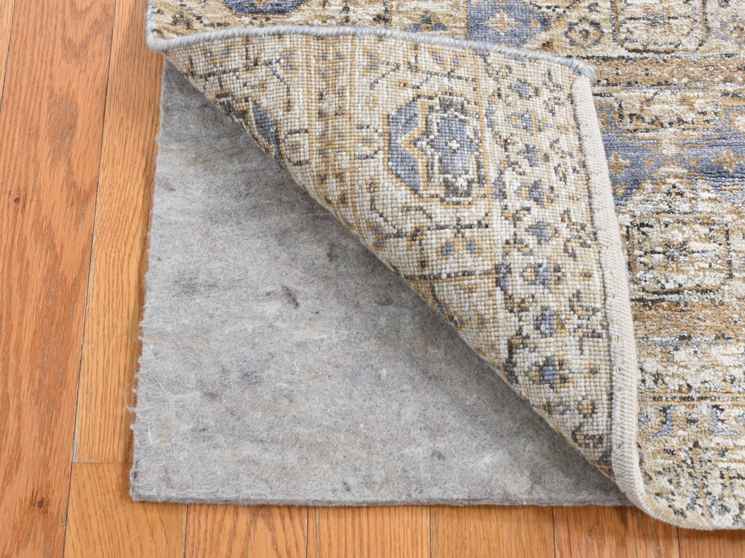 2'7" x 6'1" New Hand Knotted Brown Wool & Silk Runner Oriental Rug - MOA10287349