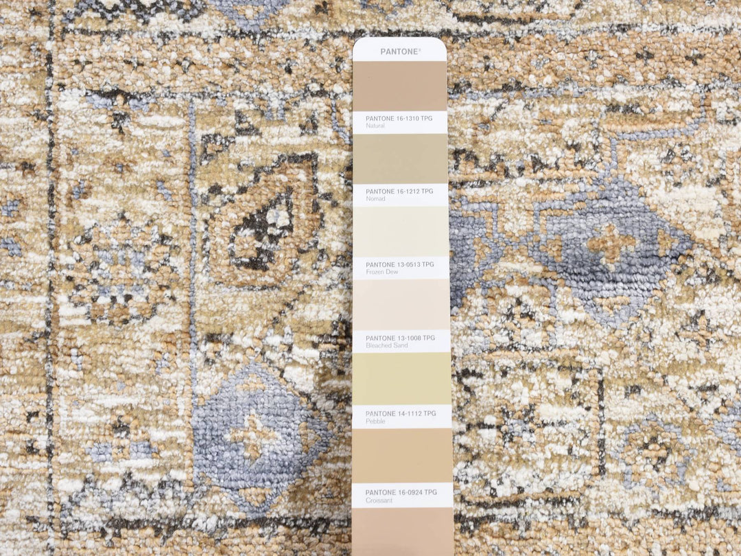 2'7" x 6'1" New Hand Knotted Brown Wool & Silk Runner Oriental Rug - MOA10287349