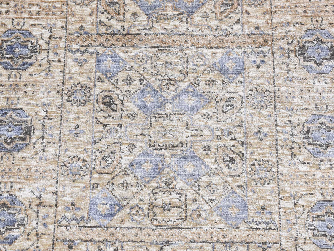 2'7" x 6'1" New Hand Knotted Brown Wool & Silk Runner Oriental Rug - MOA10287349