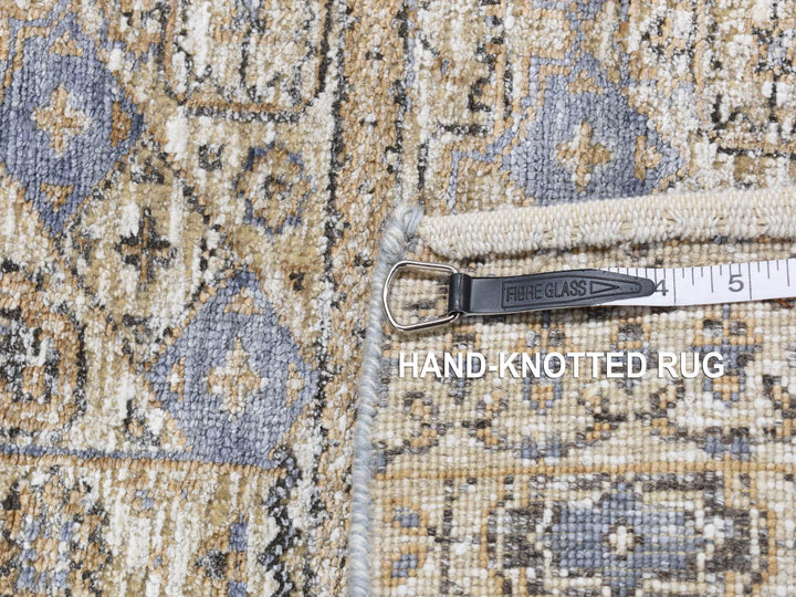 2'7" x 6'1" New Hand Knotted Brown Wool & Silk Runner Oriental Rug - MOA10287349