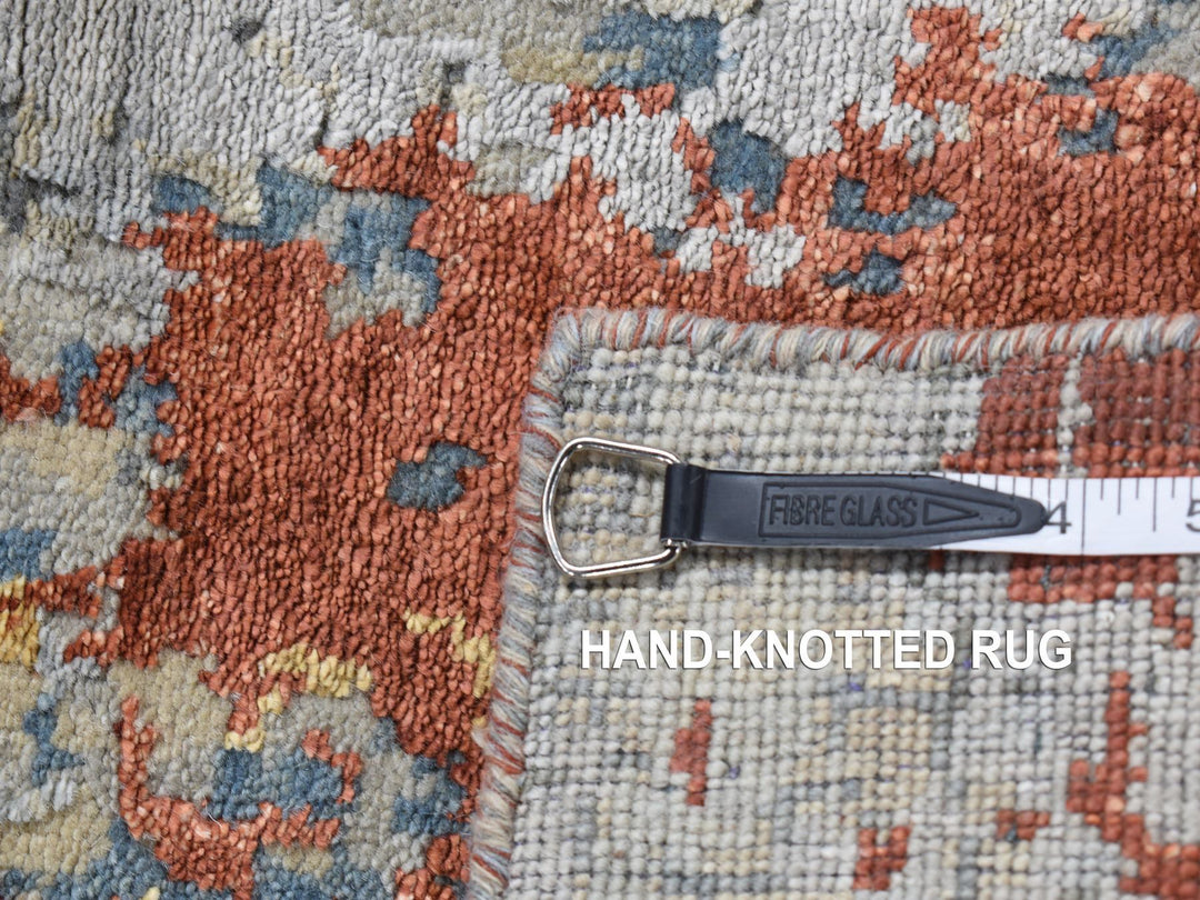 2'6" x 5'10" New Hand Knotted Orange Wool & Silk Runner Oriental Rug - MOA10287351