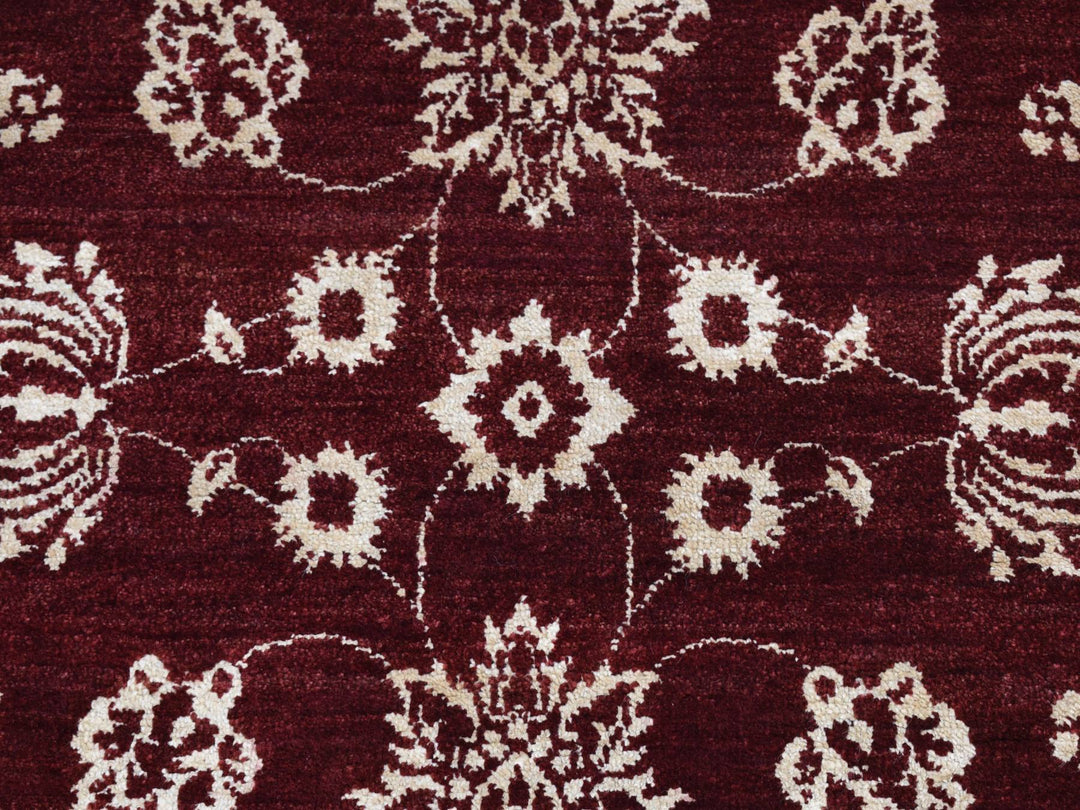 2'8" x 6'0" New Hand Knotted Red Wool Runner Oriental Rug - MOA10287354