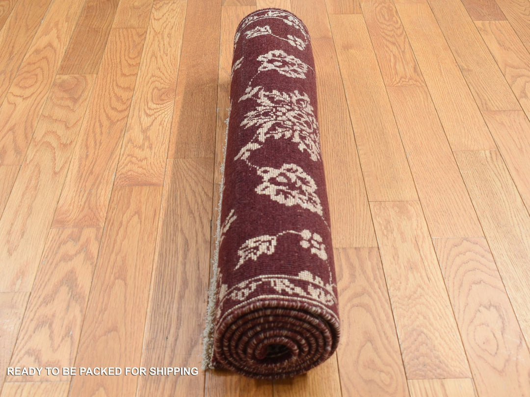2'8" x 6'0" New Hand Knotted Red Wool Runner Oriental Rug - MOA10287354