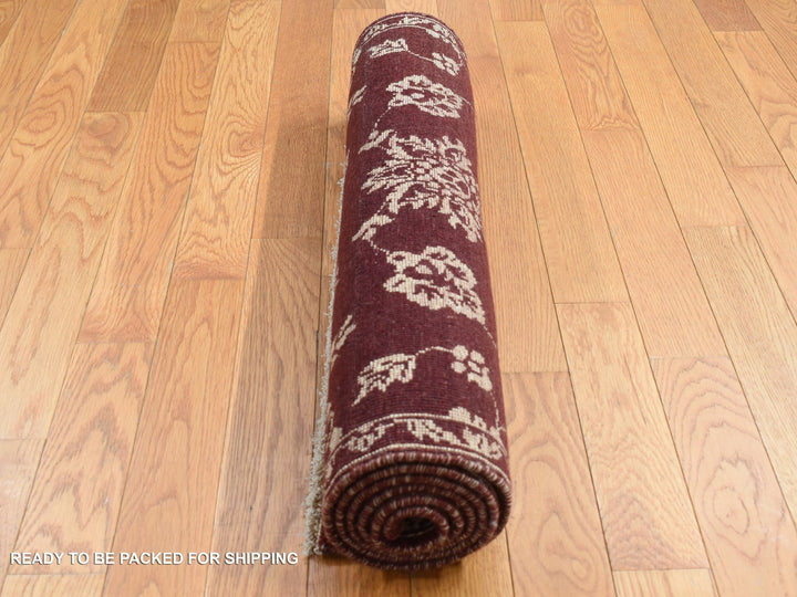 2'8" x 6'0" New Hand Knotted Red Wool Runner Oriental Rug - MOA10287354