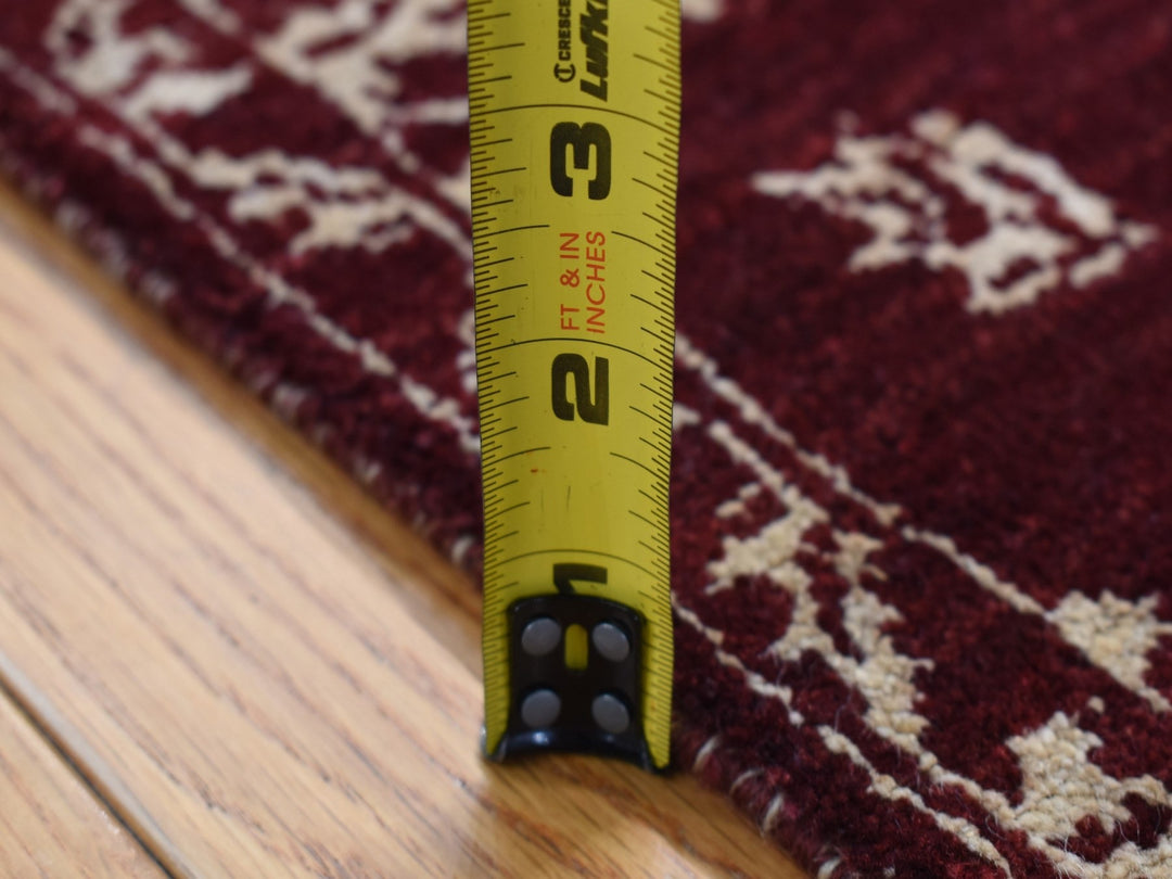 2'8" x 6'0" New Hand Knotted Red Wool Runner Oriental Rug - MOA10287354