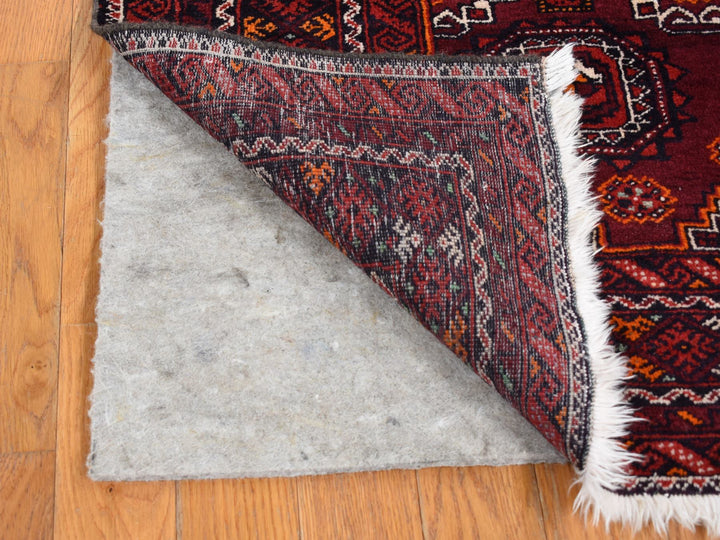 3'4" x 5'10" Vintage Hand Knotted Red Wool Rectangle Oriental Rug - MOA10287377