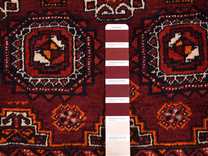3'4" x 5'10" Vintage Hand Knotted Red Wool Rectangle Oriental Rug - MOA10287377