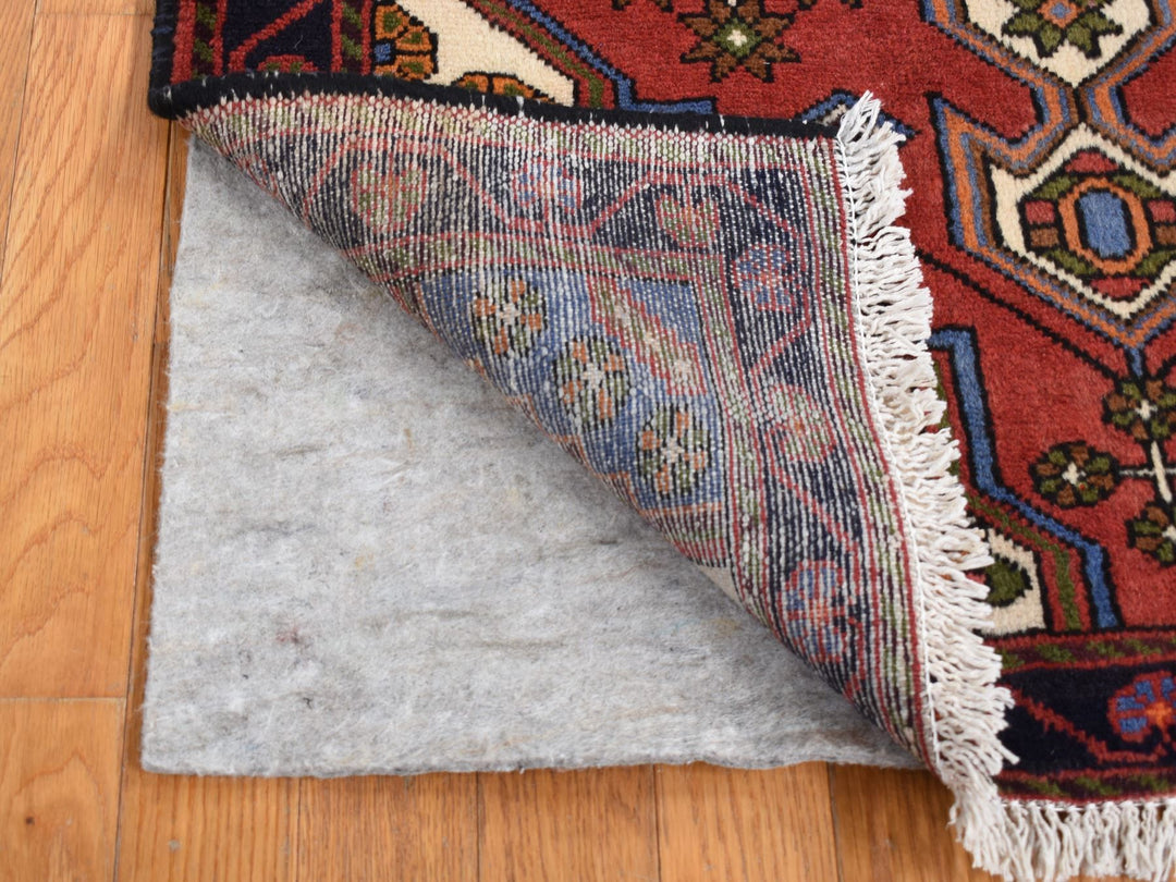 3'5" x 5'3" New Hand Knotted Red Wool Rectangle Oriental Rug - MOA10287379