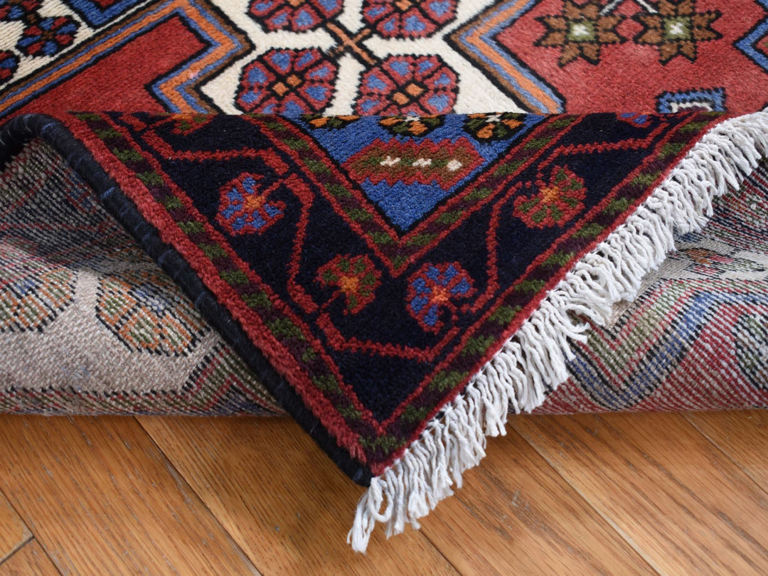 3'5" x 5'3" New Hand Knotted Red Wool Rectangle Oriental Rug - MOA10287379