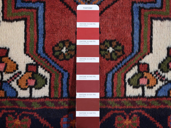 3'5" x 5'3" New Hand Knotted Red Wool Rectangle Oriental Rug - MOA10287379