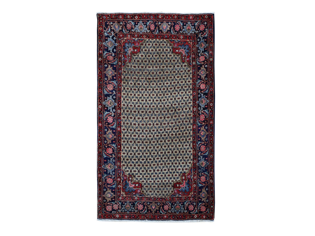 4'4" x 7'9" New Hand Knotted Brown Wool Rectangle Oriental Rug - MOA10287384