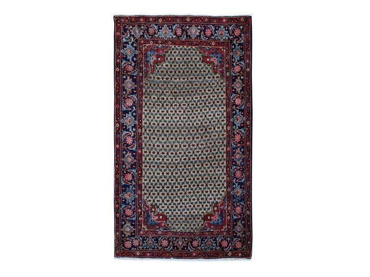 4'4" x 7'9" New Hand Knotted Brown Wool Rectangle Oriental Rug - MOA10287384