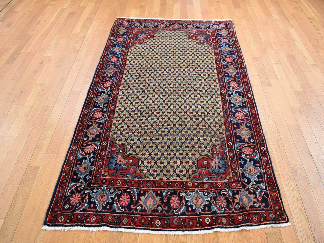 4'4" x 7'9" New Hand Knotted Brown Wool Rectangle Oriental Rug - MOA10287384