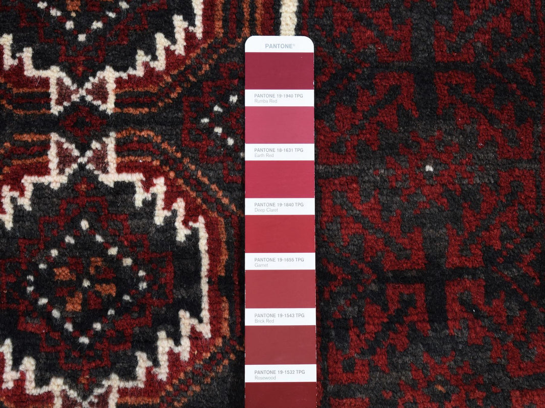 3'8" x 8'0" Vintage Hand Knotted Red Wool Runner Oriental Rug - MOA10287385