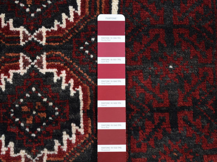 3'8" x 8'0" Vintage Hand Knotted Red Wool Runner Oriental Rug - MOA10287385