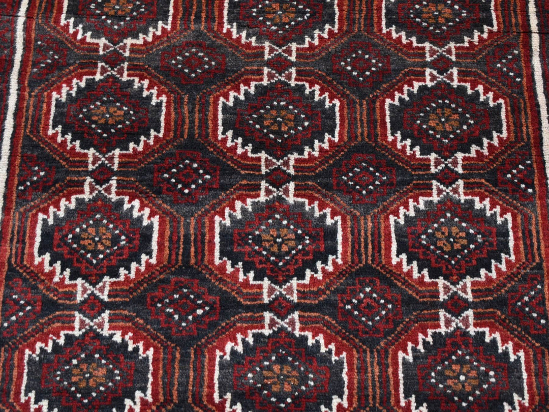 3'8" x 8'0" Vintage Hand Knotted Red Wool Runner Oriental Rug - MOA10287385